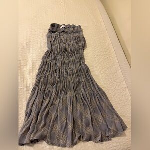 Elegant Blue Plaid Maxi skirt